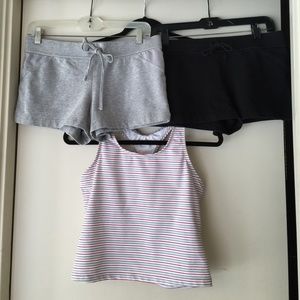 TWO PAIR of Express shorts. Gray & Black